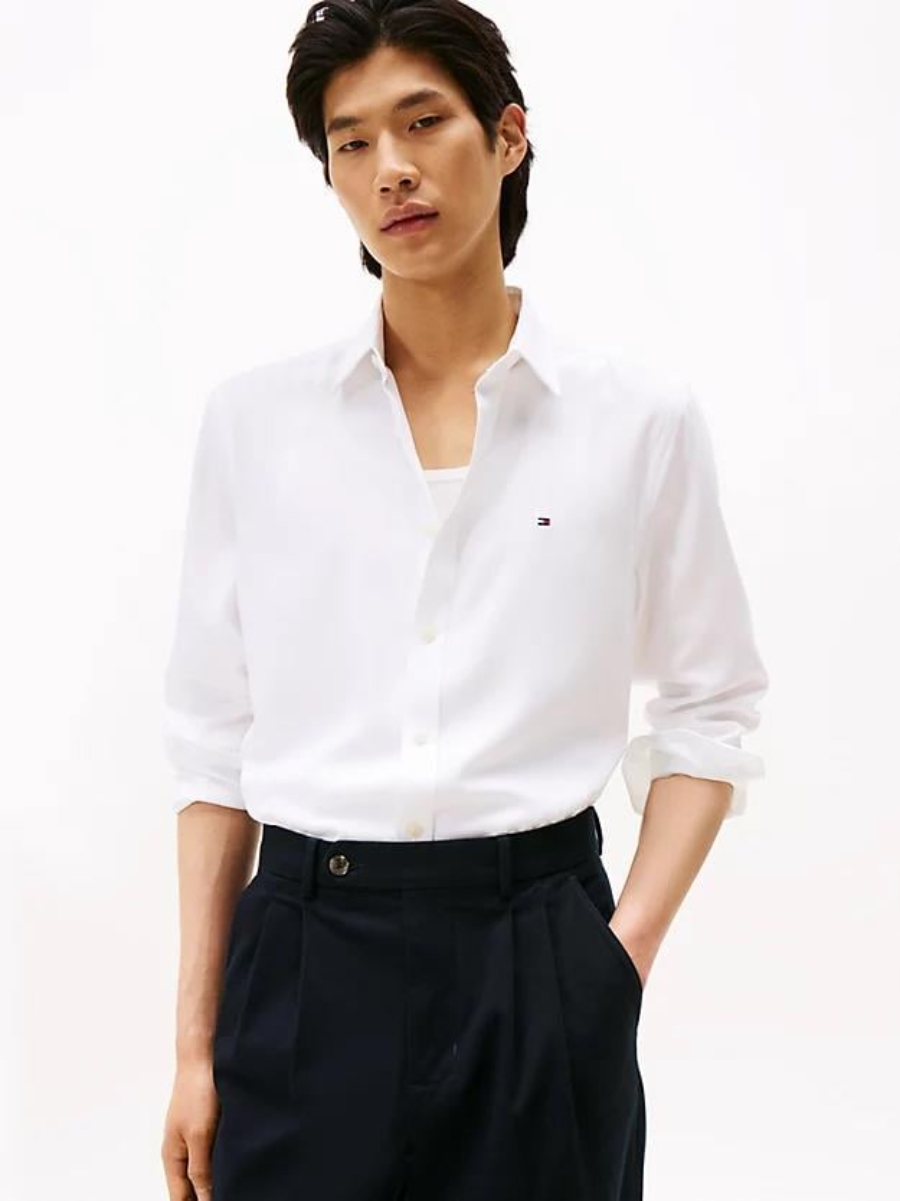 detail Tommy Hilfiger pánska biela košeľa