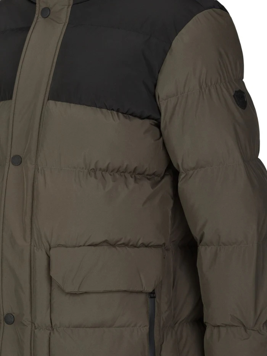 detail 19V69 pánska zeleno čierna bunda