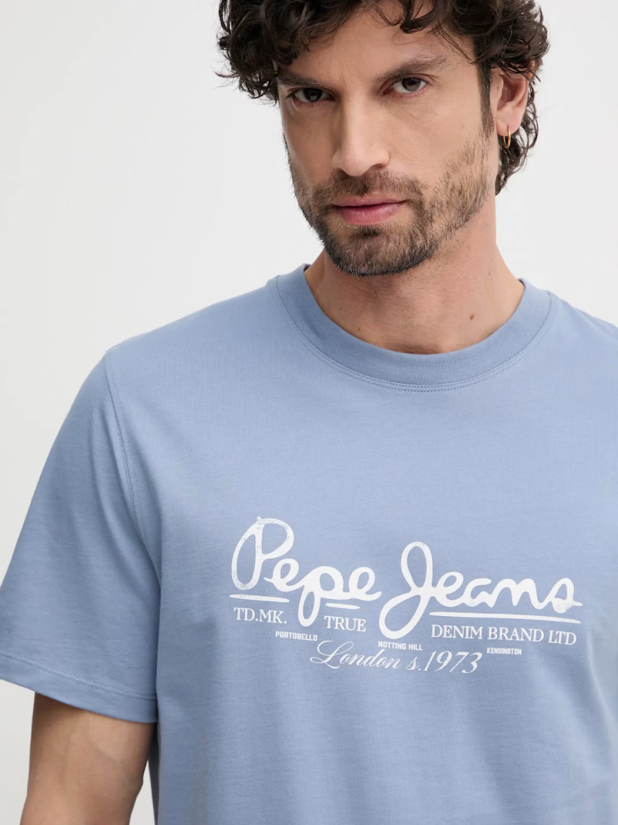 detail Pepe Jeans pánske modré tričko