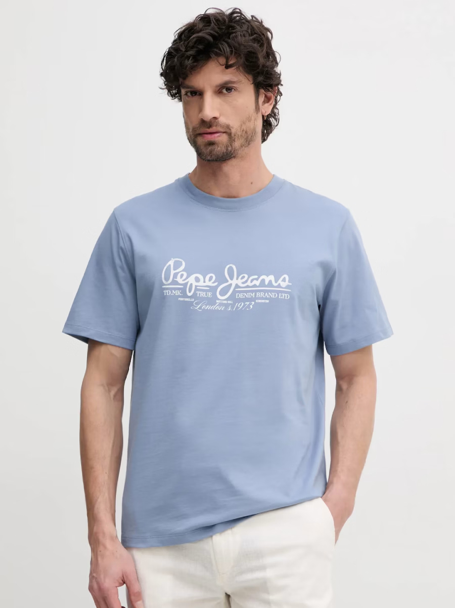 detail Pepe Jeans pánske modré tričko