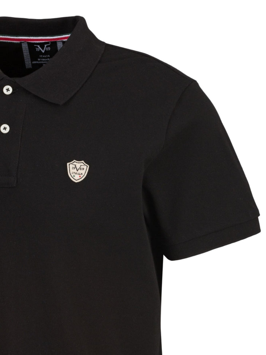 detail 19v69 pánske čierne polo tričko