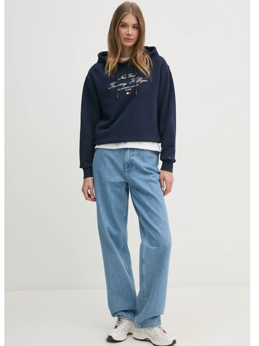detail Tommy Hilfiger dámska tmavo modrá mikina