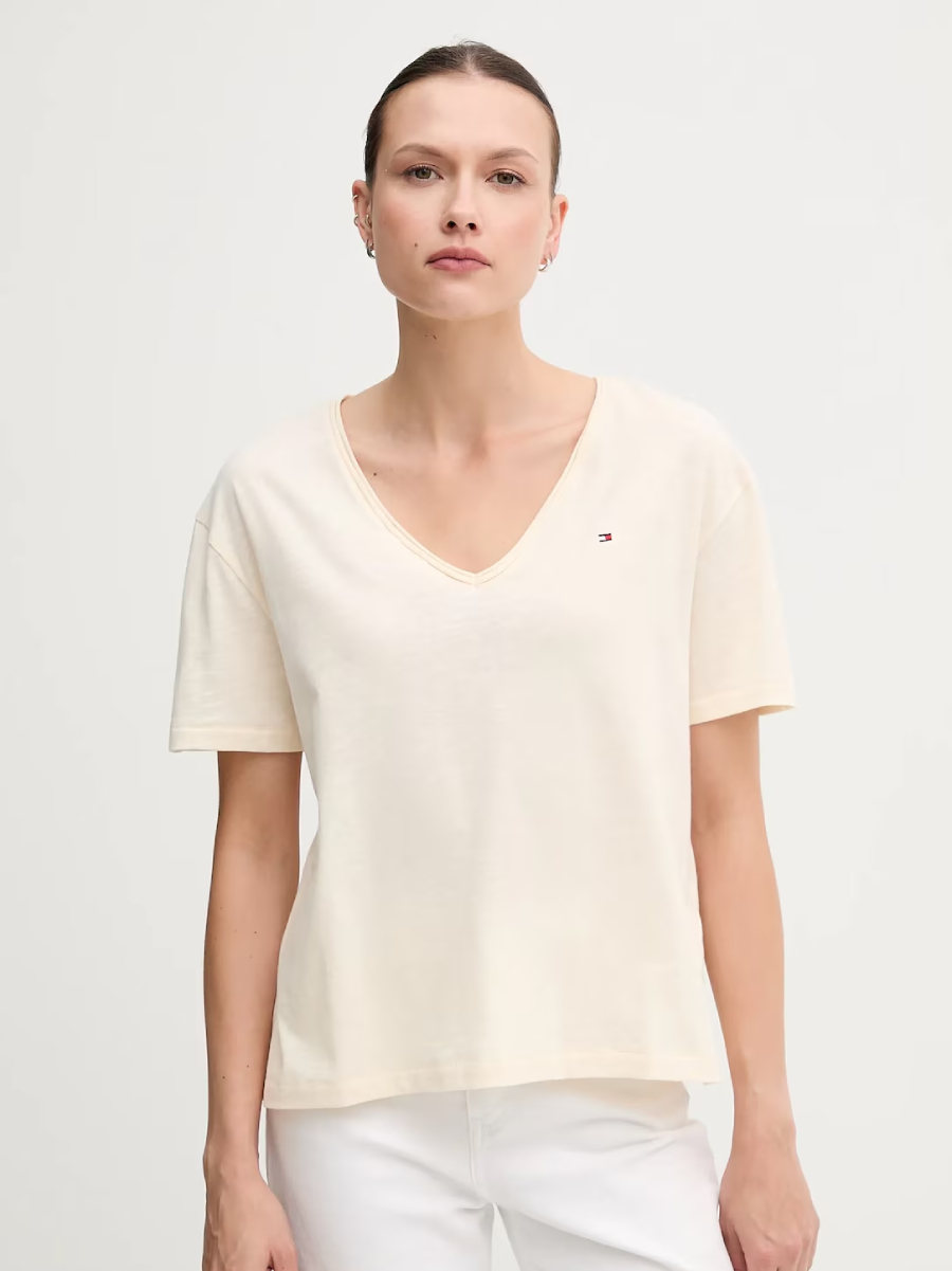 detail Tommy Hilfiger dámske basic tričko