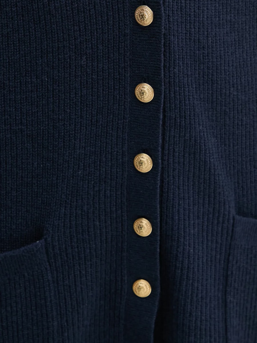 detail Tommy Hilfiger dámsky tmavo modrý kardigan