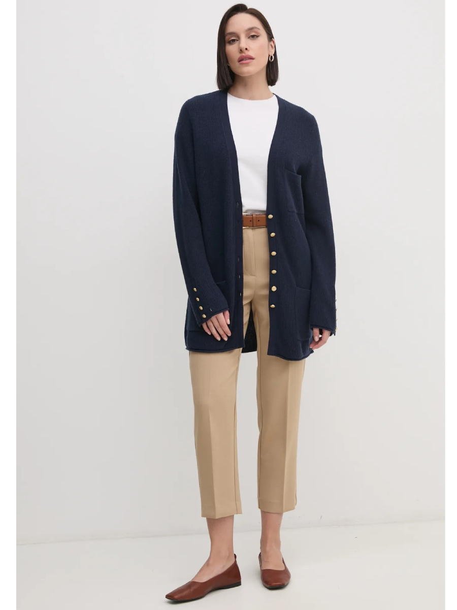 detail Tommy Hilfiger dámsky tmavo modrý kardigan