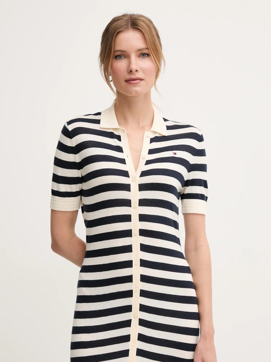detail Tommy Hilfiger dámske pruhované šaty