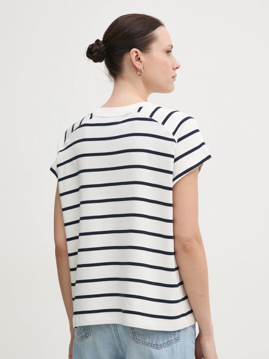 detail Tommy Hilfiger dámske pruhované tričko