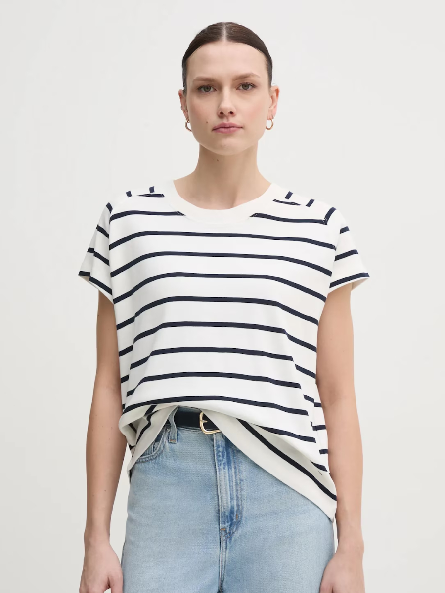 detail Tommy Hilfiger dámske pruhované tričko