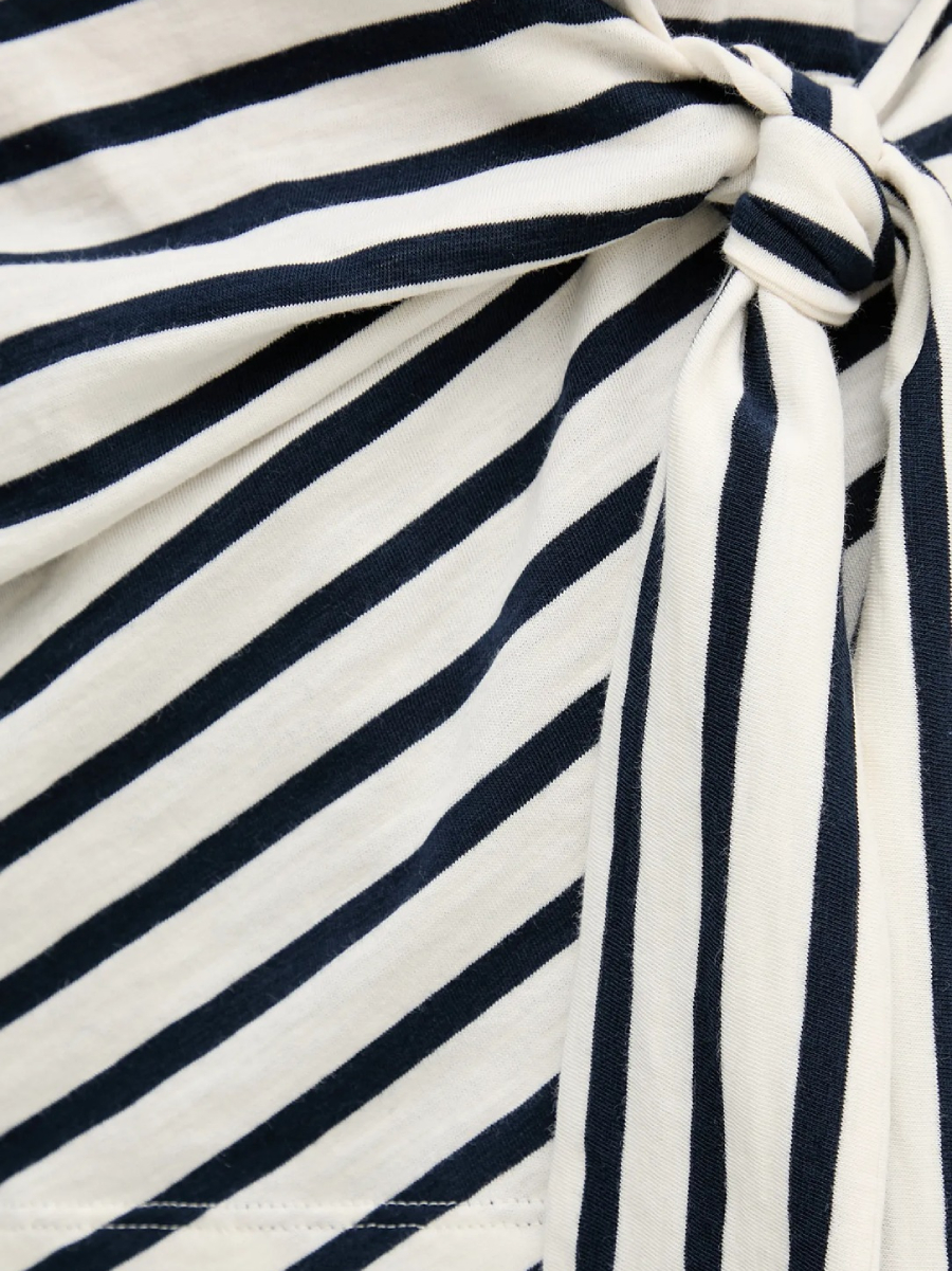 detail Tommy Hilfiger dámske bielo modré pruhované tričko