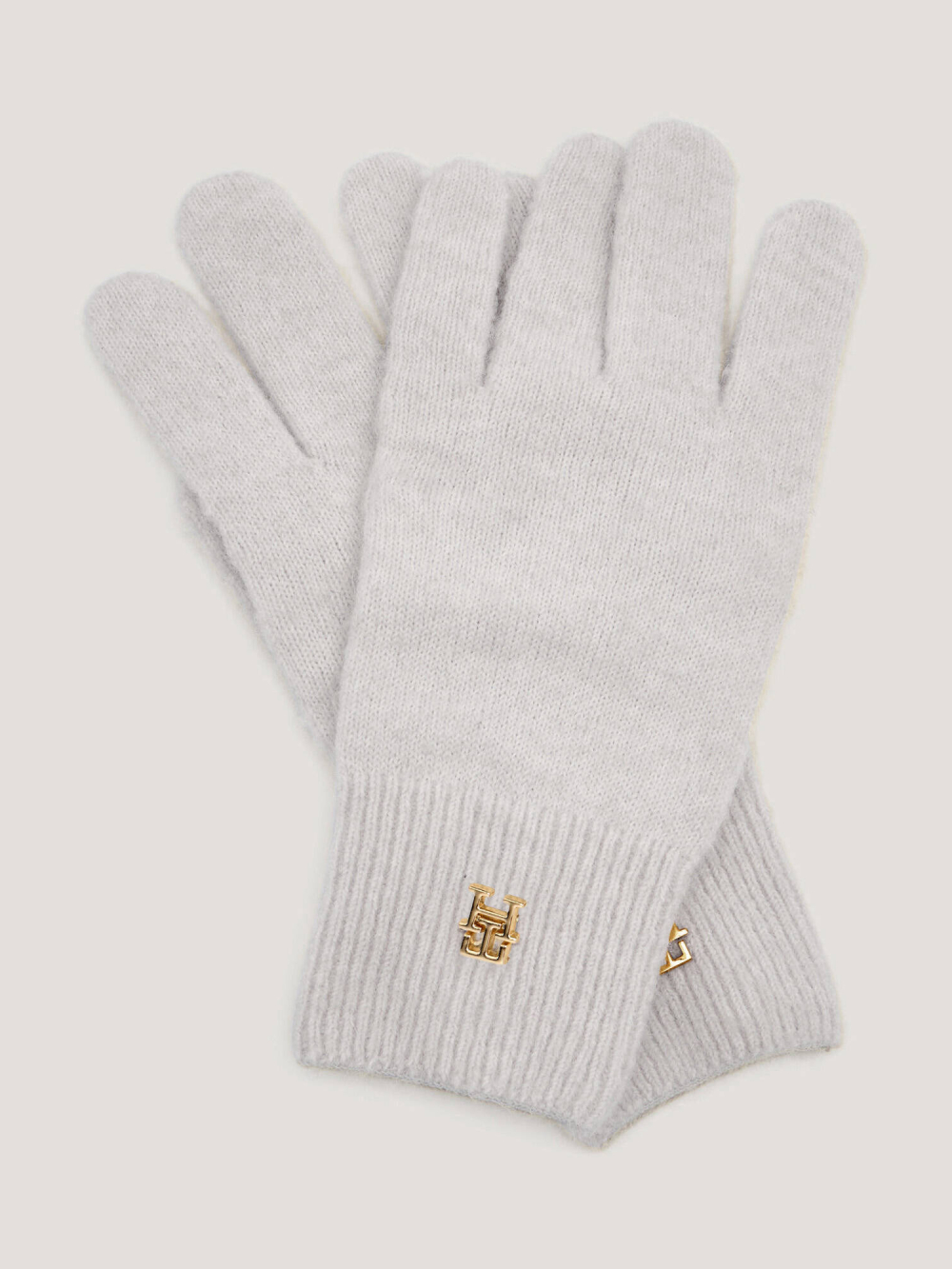 detail Tommy Hilfiger dámske svetlo šedé rukavice