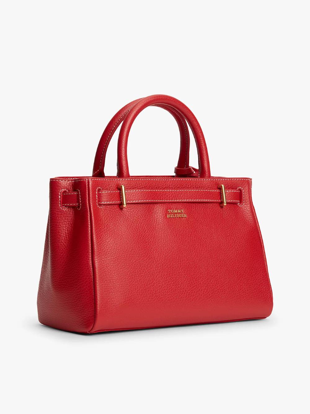 detail Tommy Hilfiger dámska červená kožená kabelka