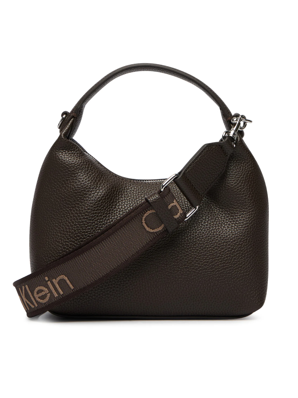 detail Calvin Klein dámska tmavo hnedá kabelka