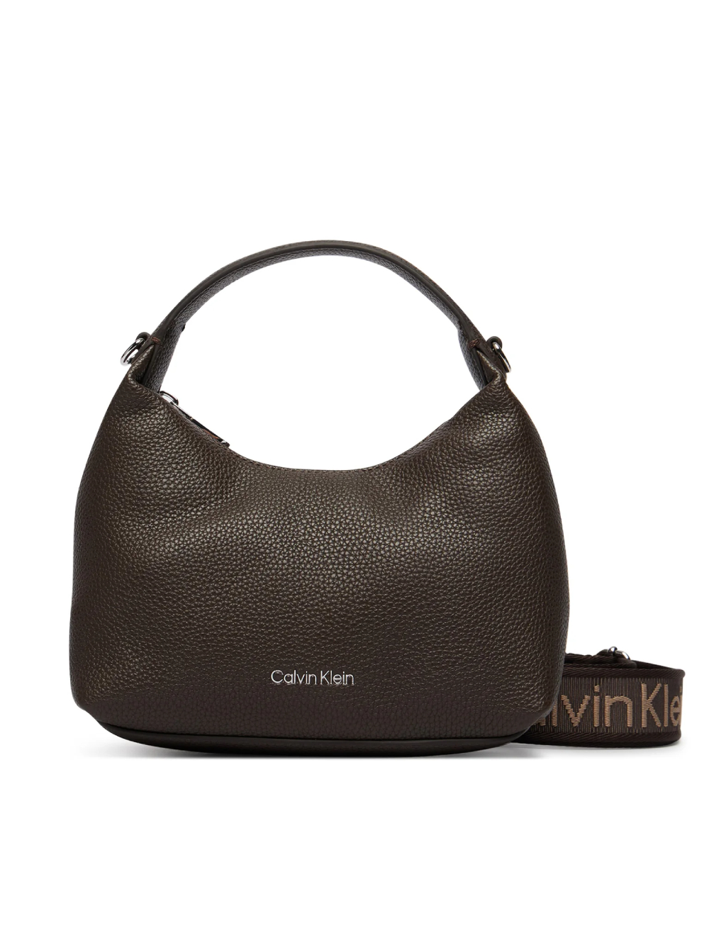 detail Calvin Klein dámska tmavo hnedá kabelka