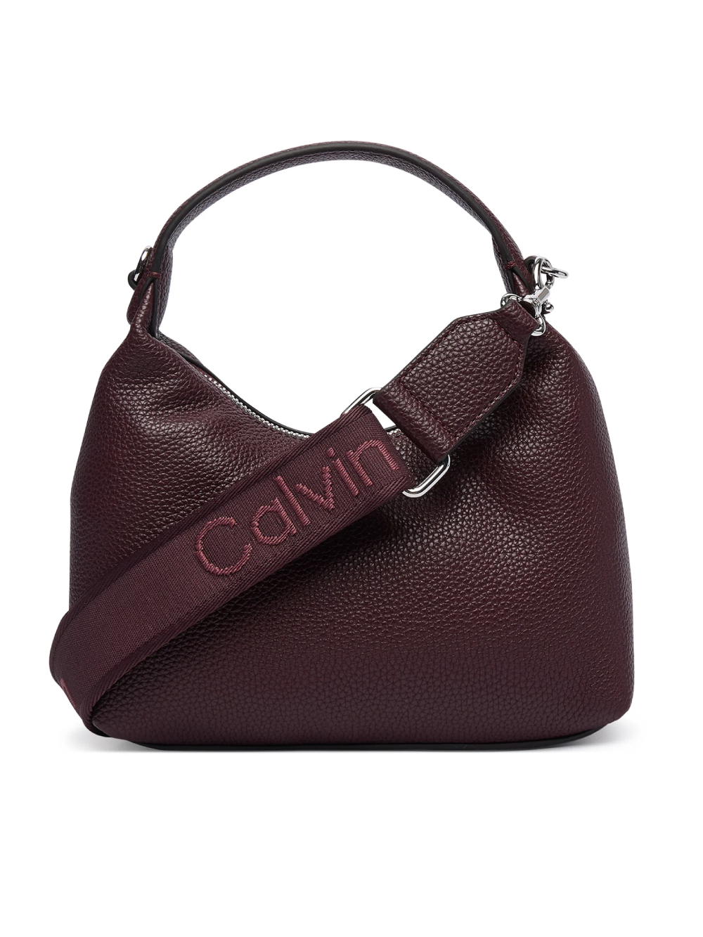 detail Calvin Klein dámska vínová kabelka