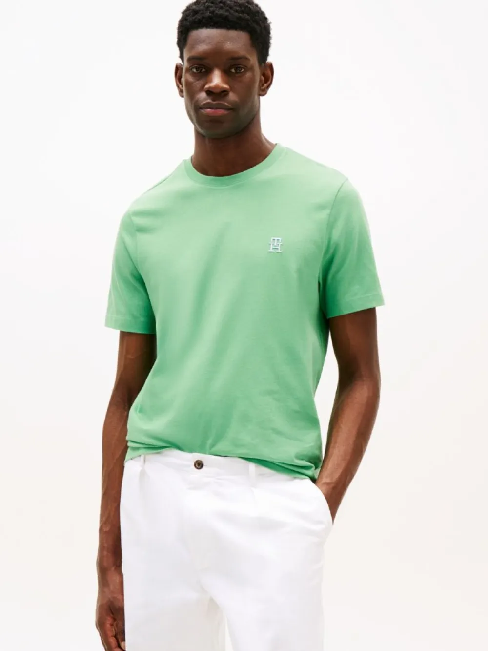 detail Tommy Hilfiger pánske zelené tričko