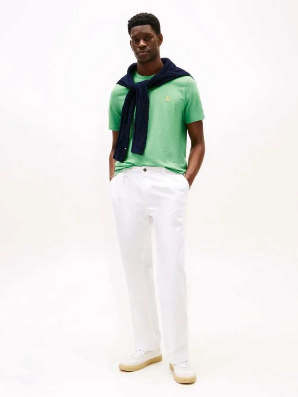 detail Tommy Hilfiger pánske zelené tričko