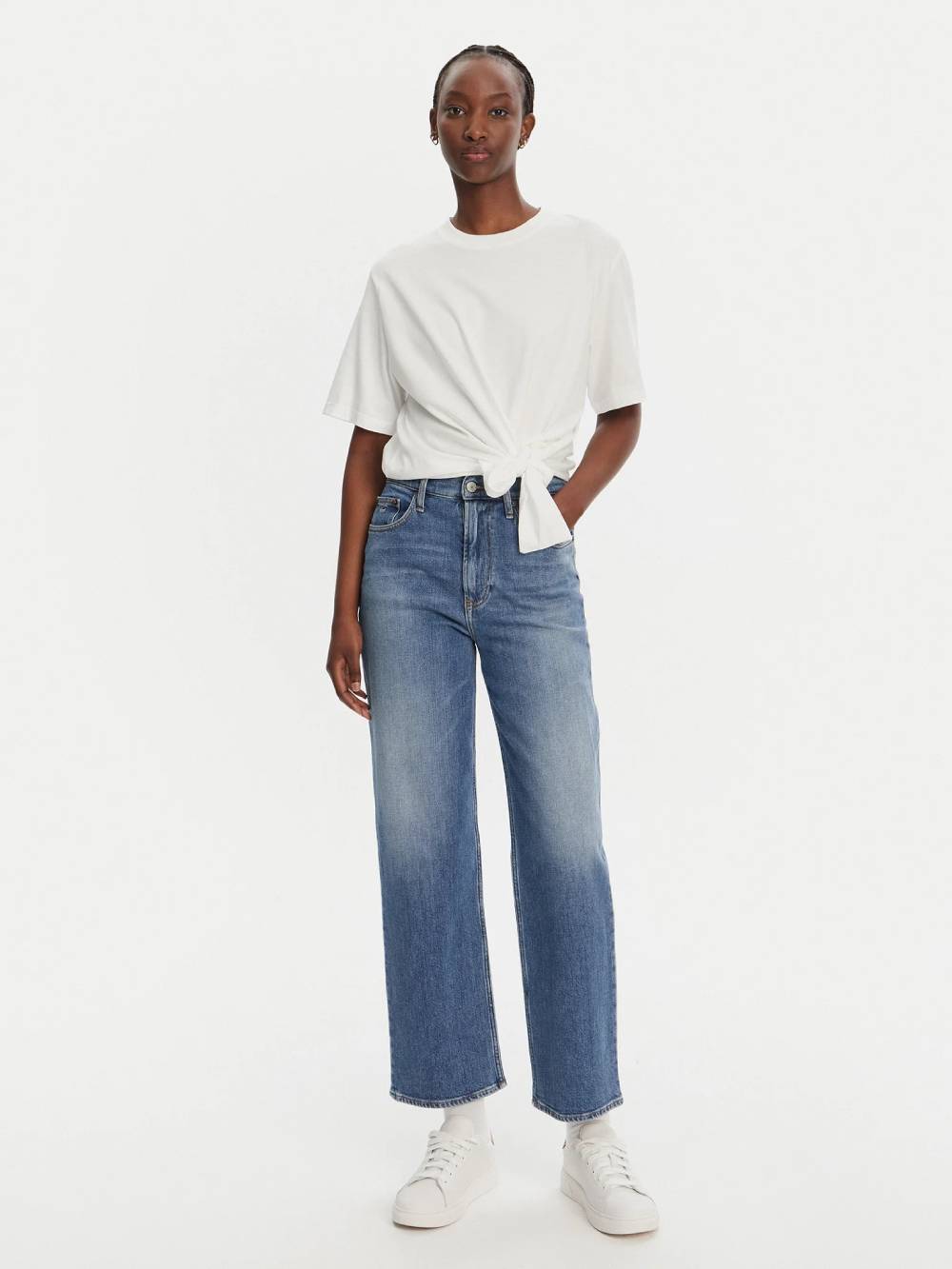 detail Tommy Jeans dámske modré džínsy