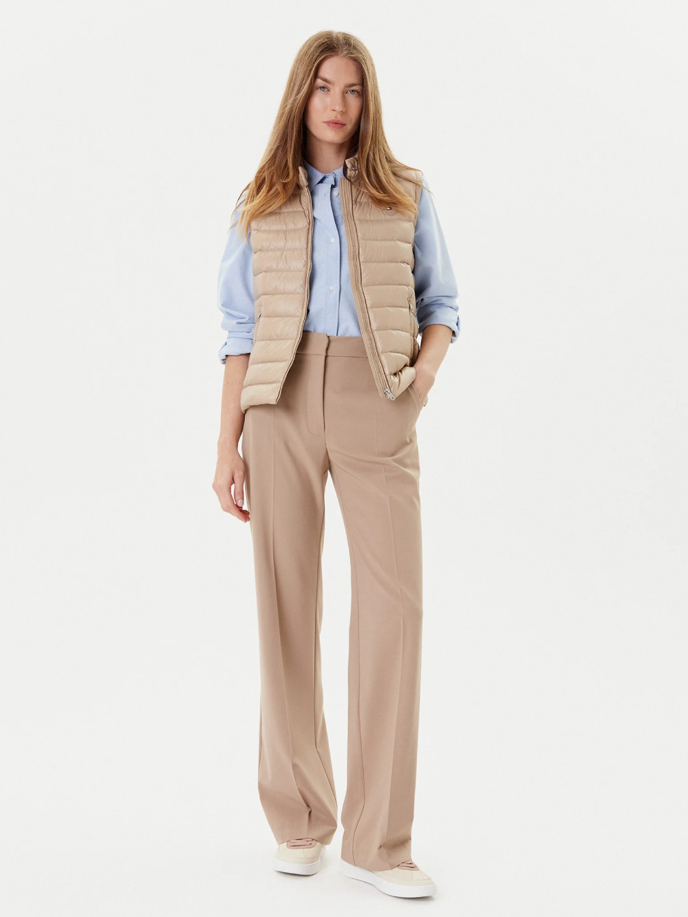 detail Dámska béžová vesta Tommy Hilfiger