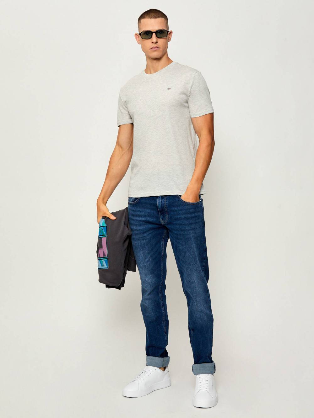 detail TJM XSLIM JASPE HTR TEE EXT