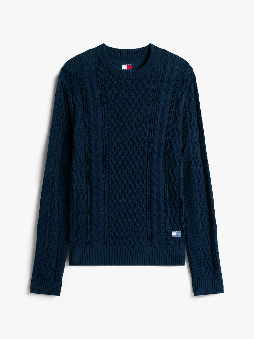detail Tommy Jeans pánsky tmavomodrý sveter