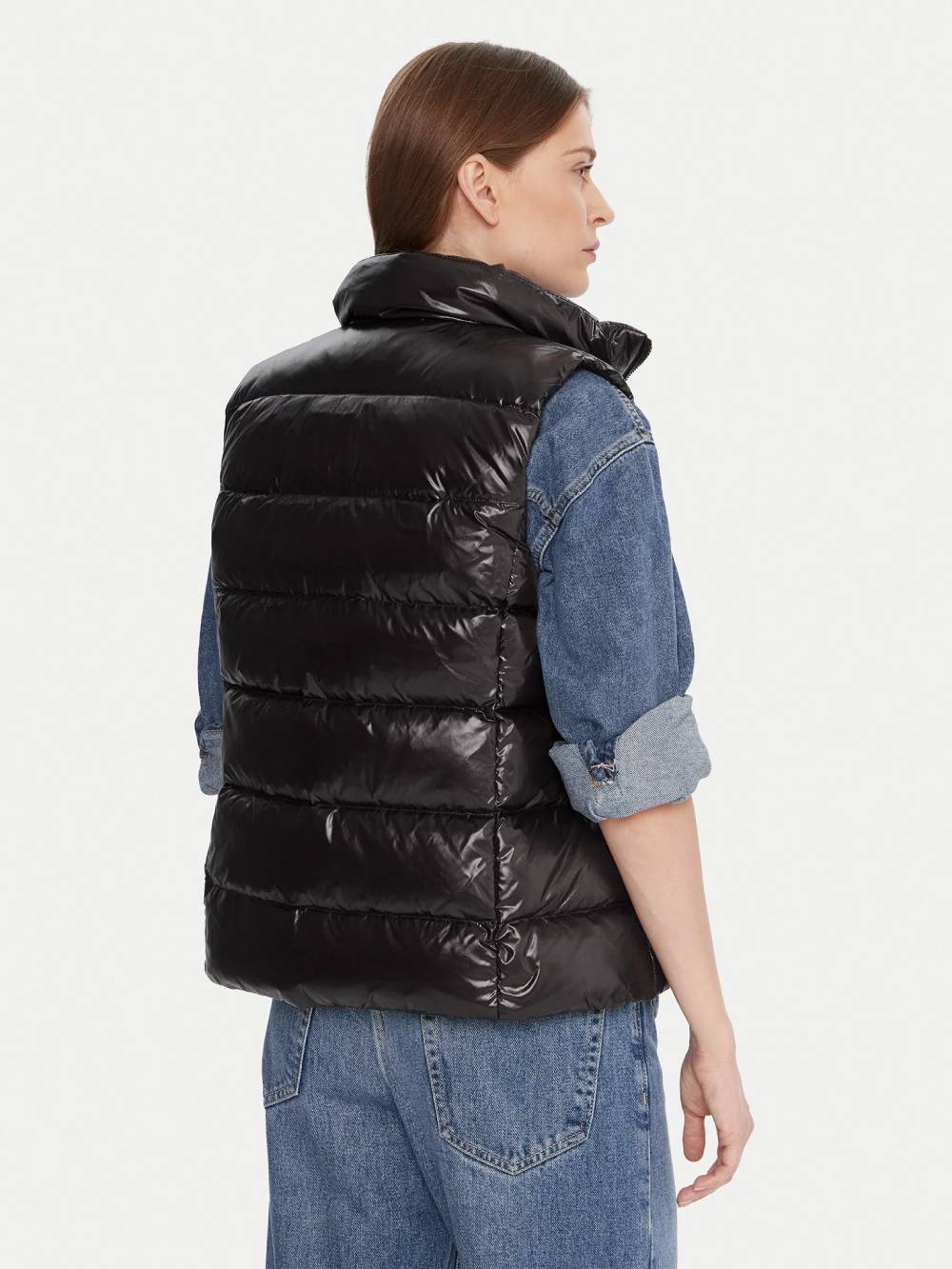 detail TJW SLIM ZIP PRINT DOWN VEST