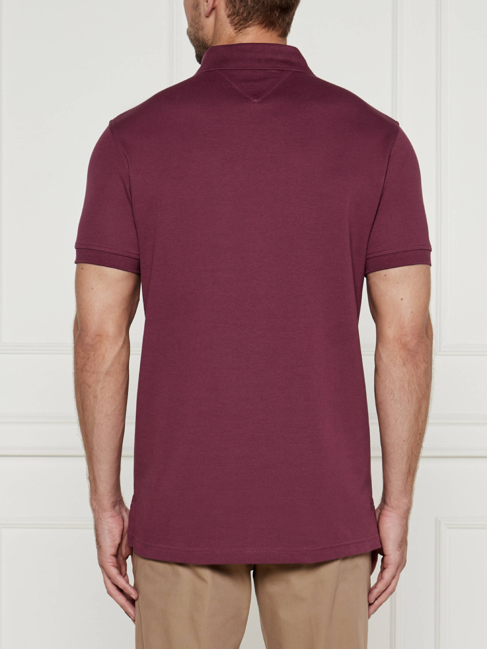 detail Tommy Hilfiger pánske vínové polo tričko