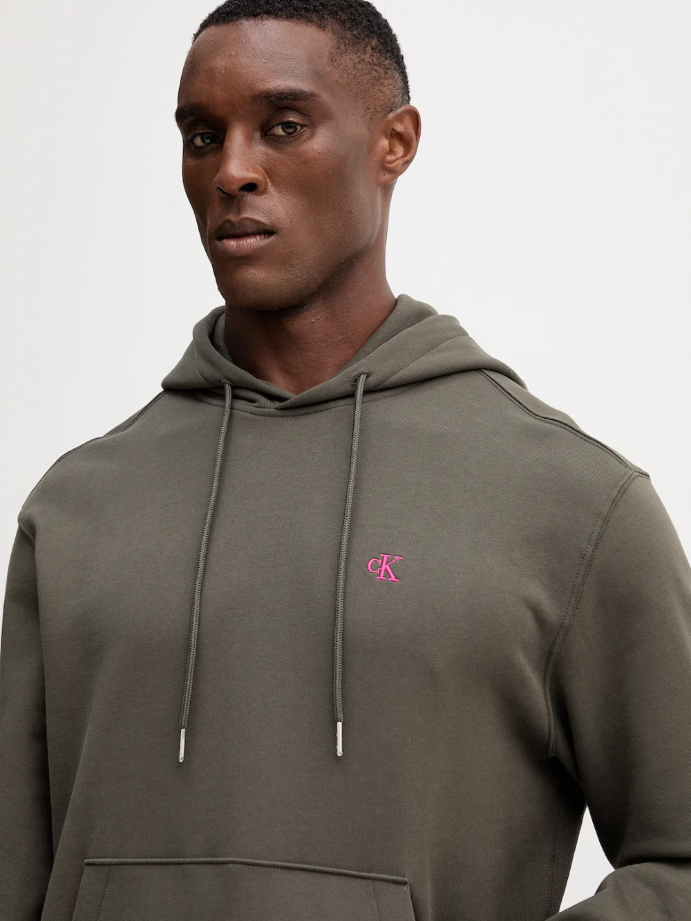 detail Calvin Klein pánska khaki mikina