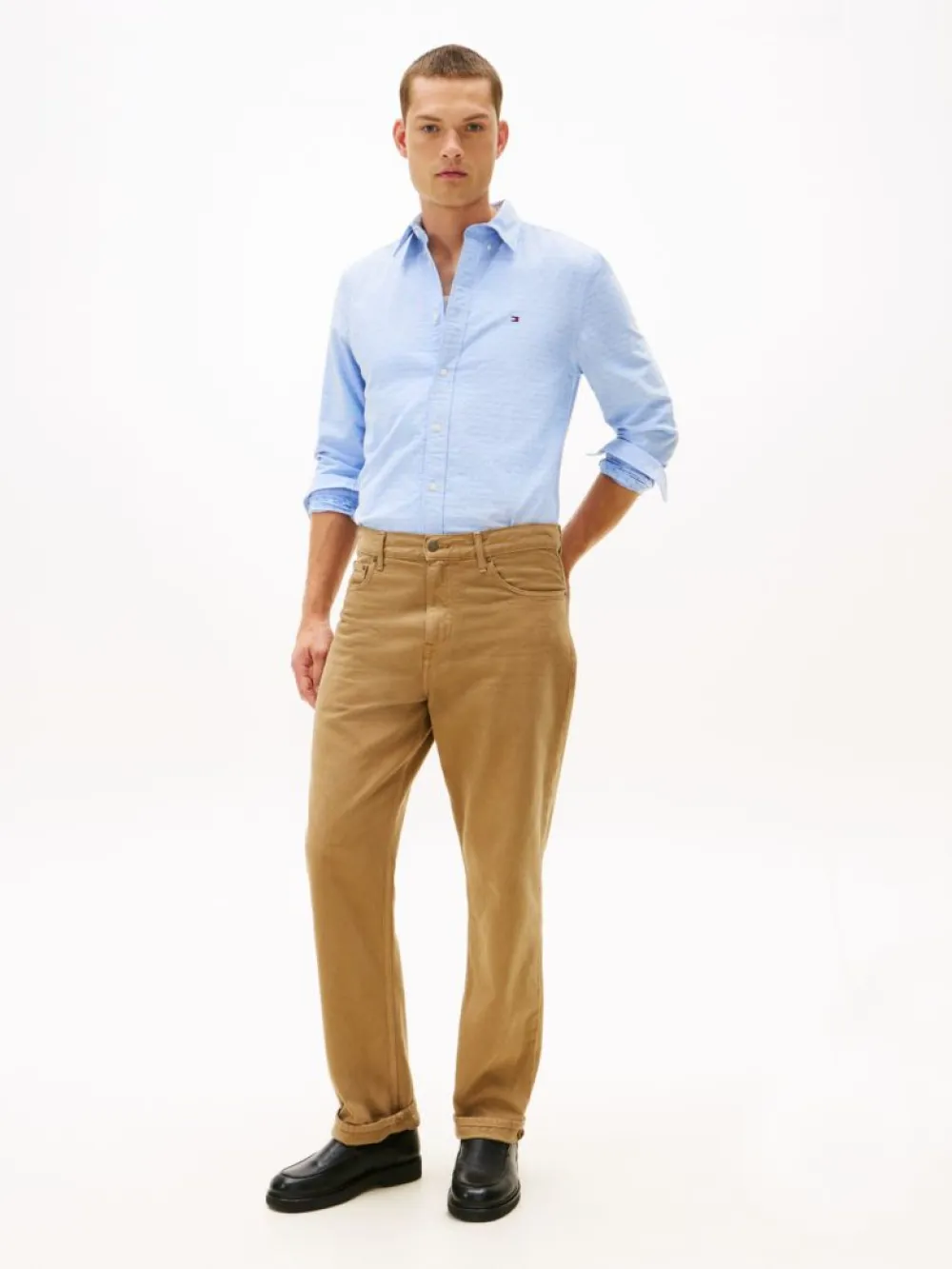 detail Tommy Hilfiger pánska modrá košeľa