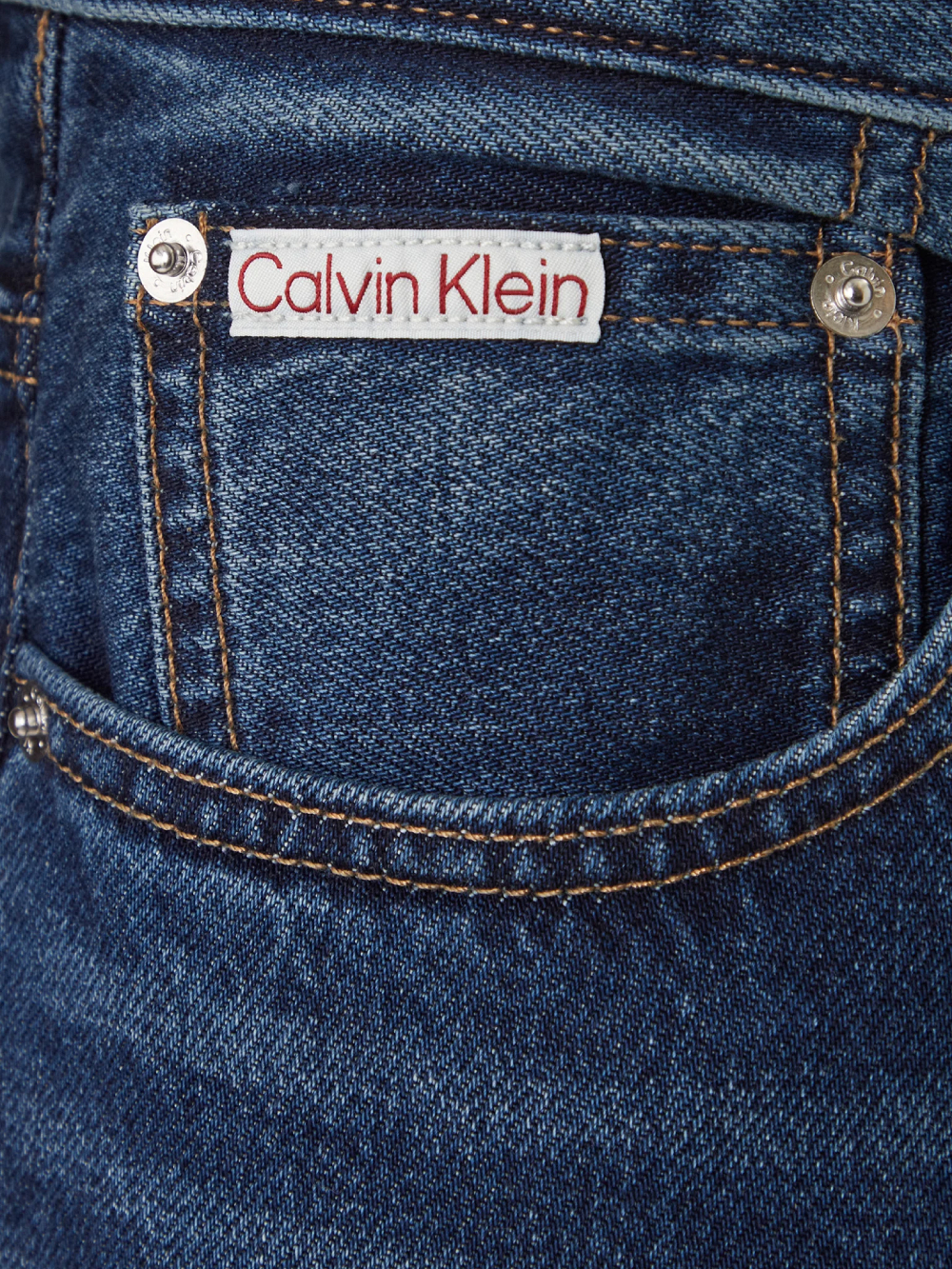detail Calvin Klein pánske modré džínsové šortky