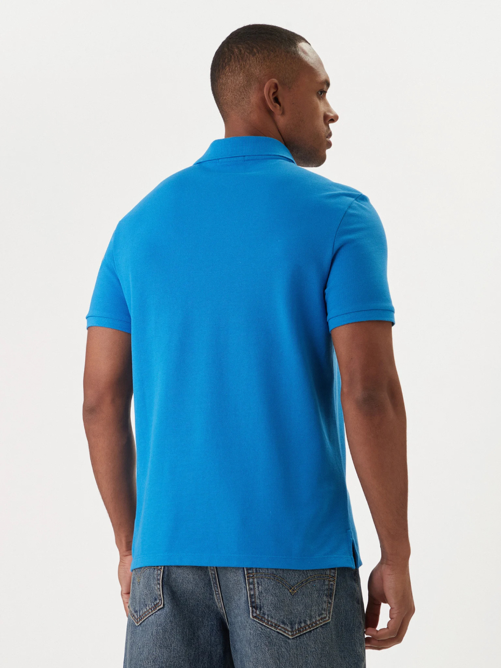 detail Calvin Klein pánske modré polo tričko