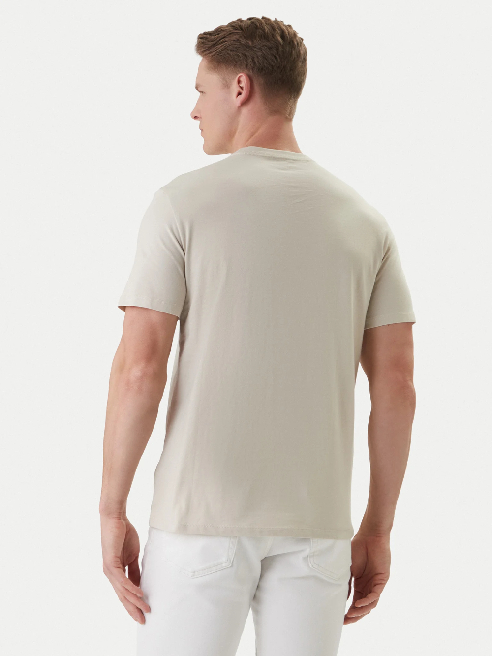 detail Calvin Klein pánske béžové tričko
