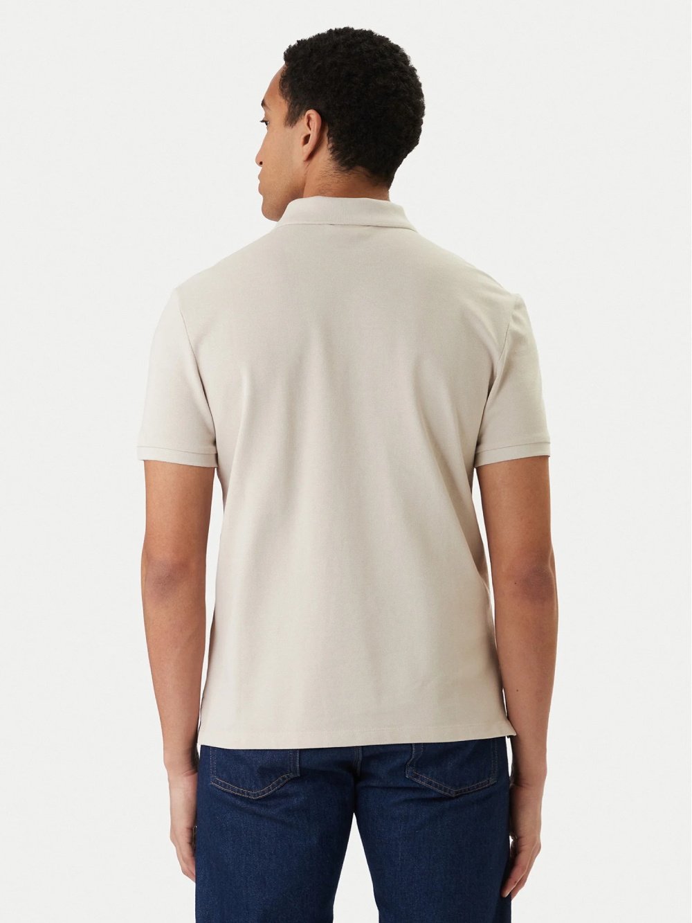 detail Calvin Klein pánske béžové polo tričko