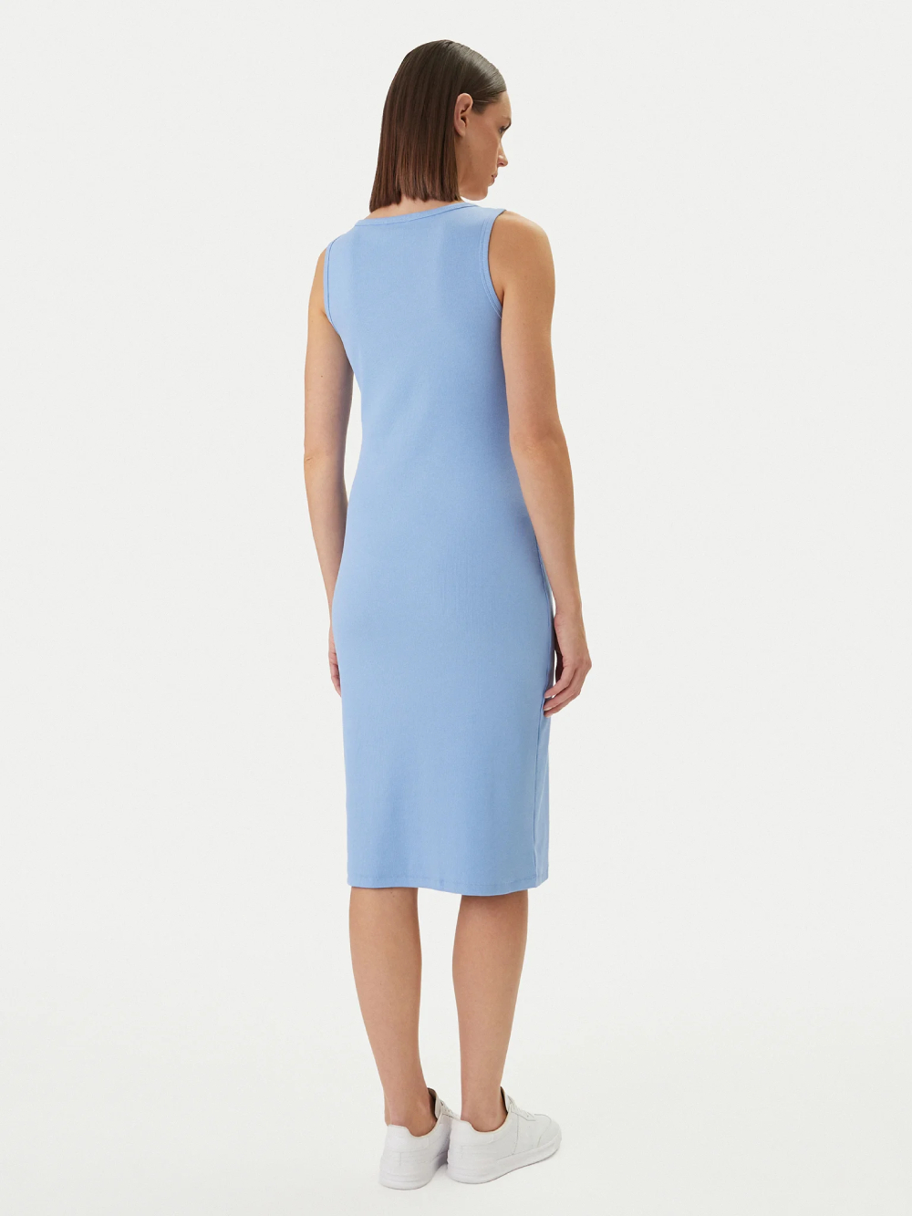 detail Calvin Klein dámske modré šaty