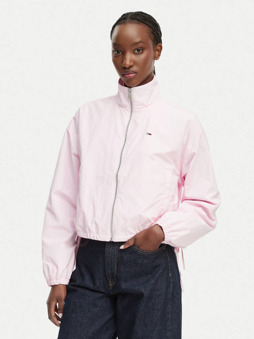 detail Tommy Jeans dámska ružová prechodová bunda
