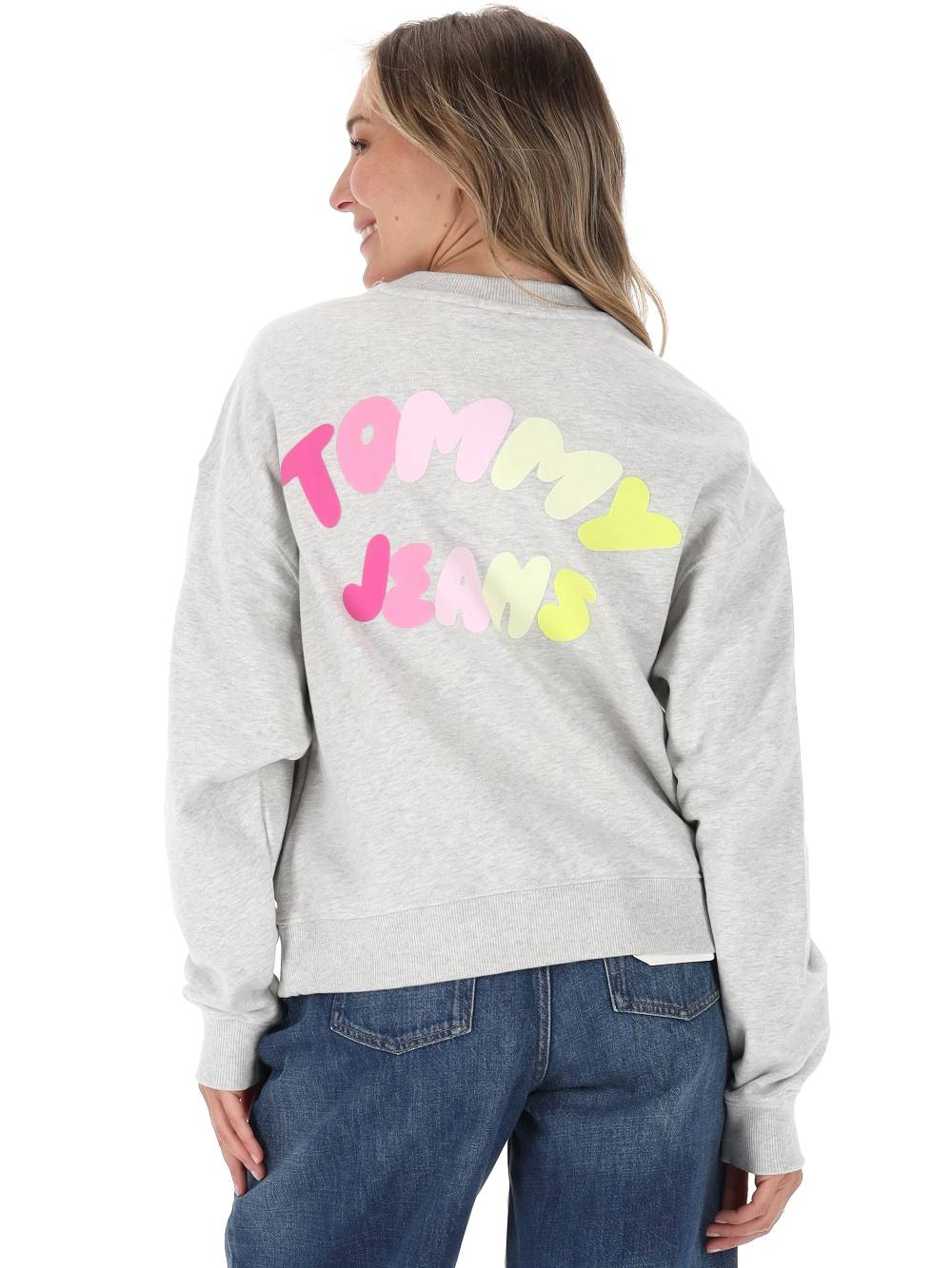 detail Tommy Jeans dámska šedá mikina