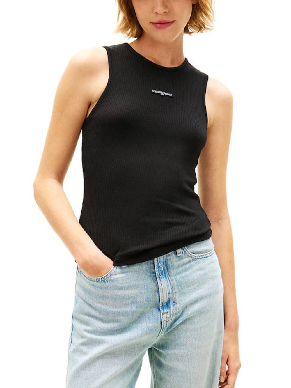detail Tommy Jeans dámske čierne tielko