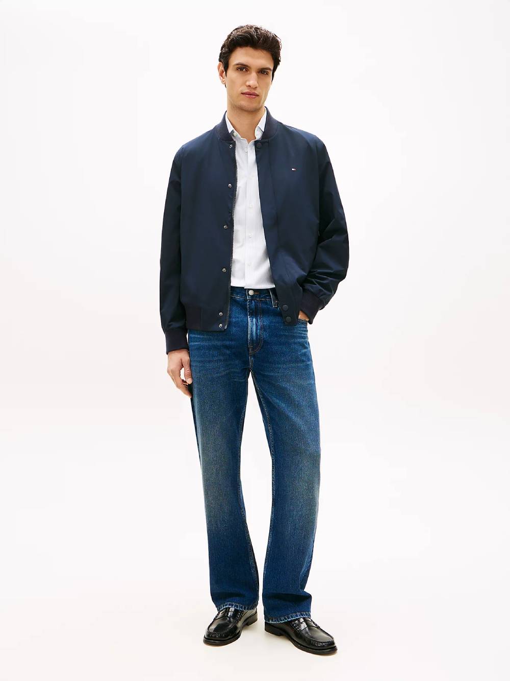 detail Tommy Hilfiger pánsky modrý bomber