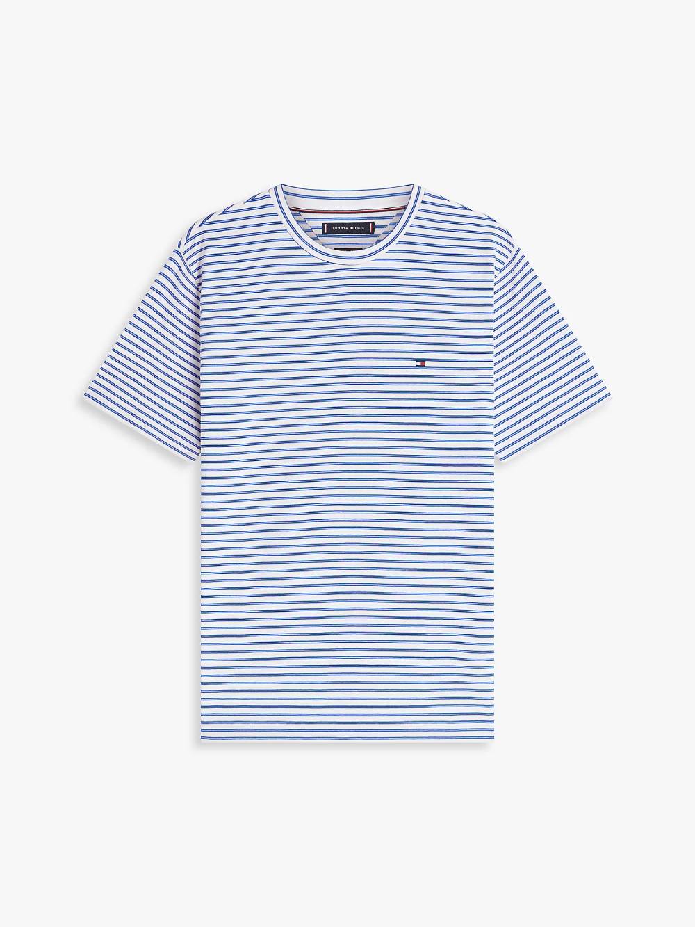 detail Tommy Hilfiger pánske modré pruhované tričko