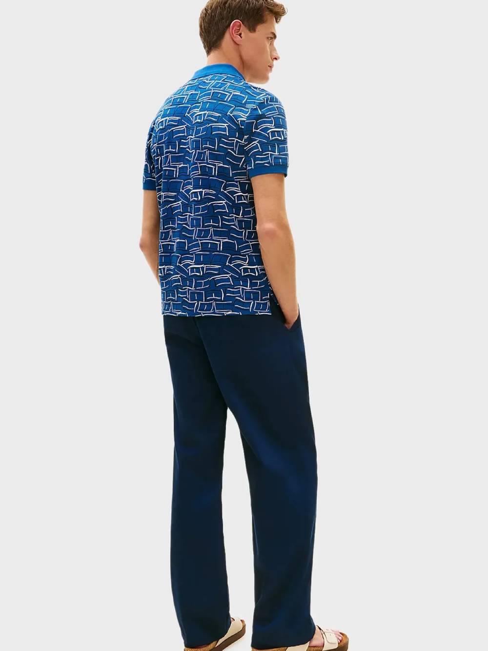 detail Tommy Hilfiger pánske modré polo tričko