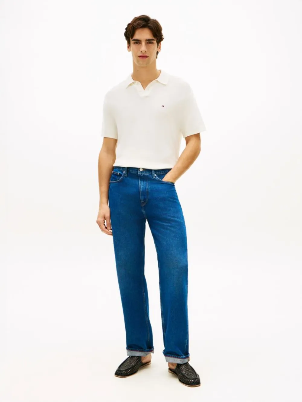 detail Tommy Hilfiger pánske krémové polo tričko