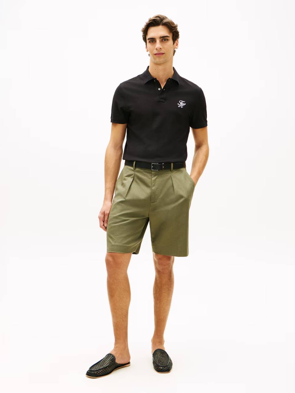 detail Tommy Hilfiger pánske čierne polo tričko