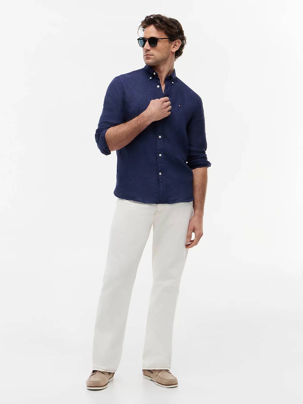 detail Tommy Hilfiger pánska modrá košeľa