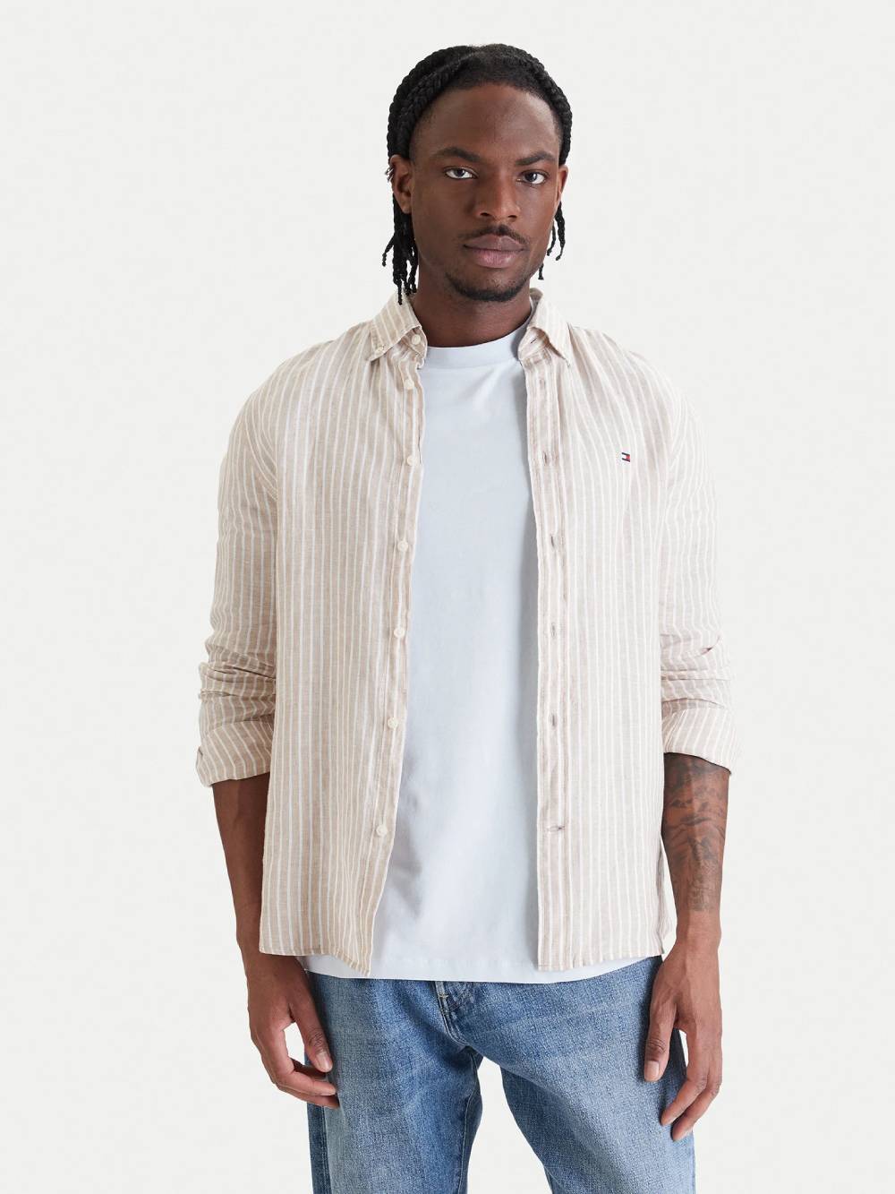 detail Tommy Hilfiger pánska ľanová košeľa
