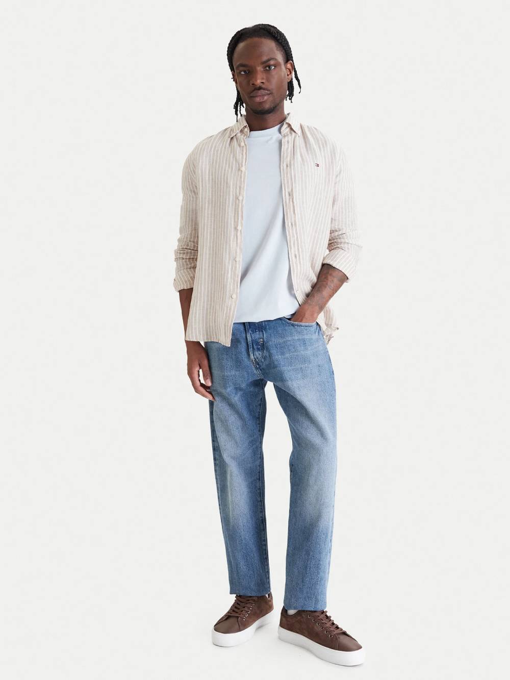 detail Tommy Hilfiger pánska ľanová košeľa