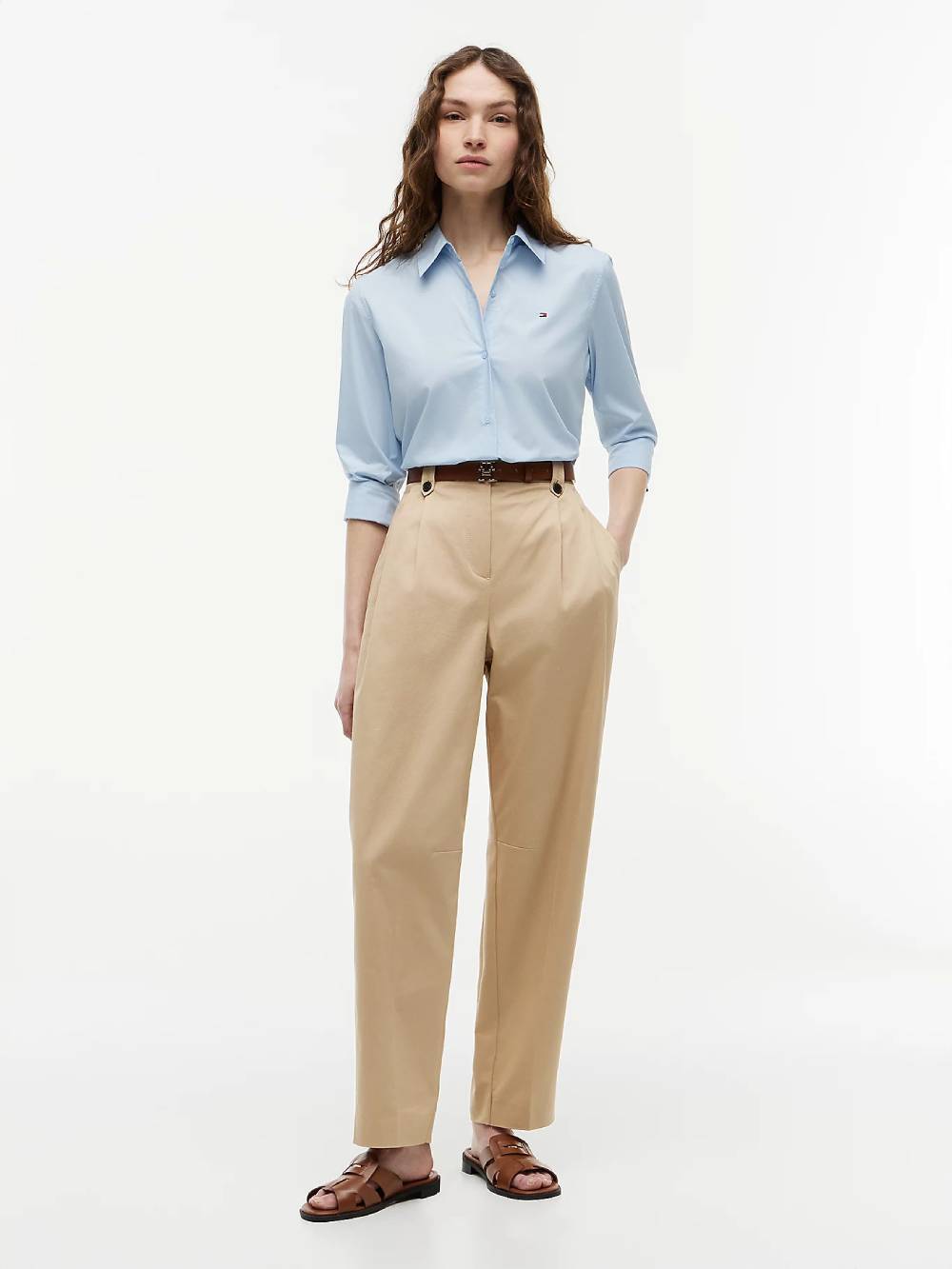 detail Tommy Hilfiger dámska modrá košeľa