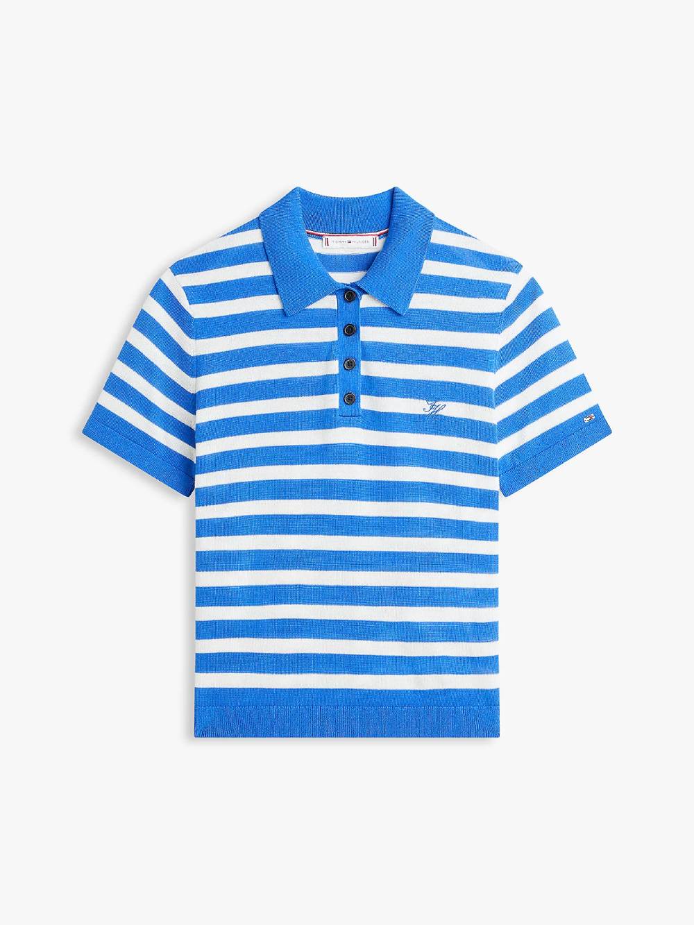 detail Tommy Hilfiger dámsky modrý pruhovaný svetrík