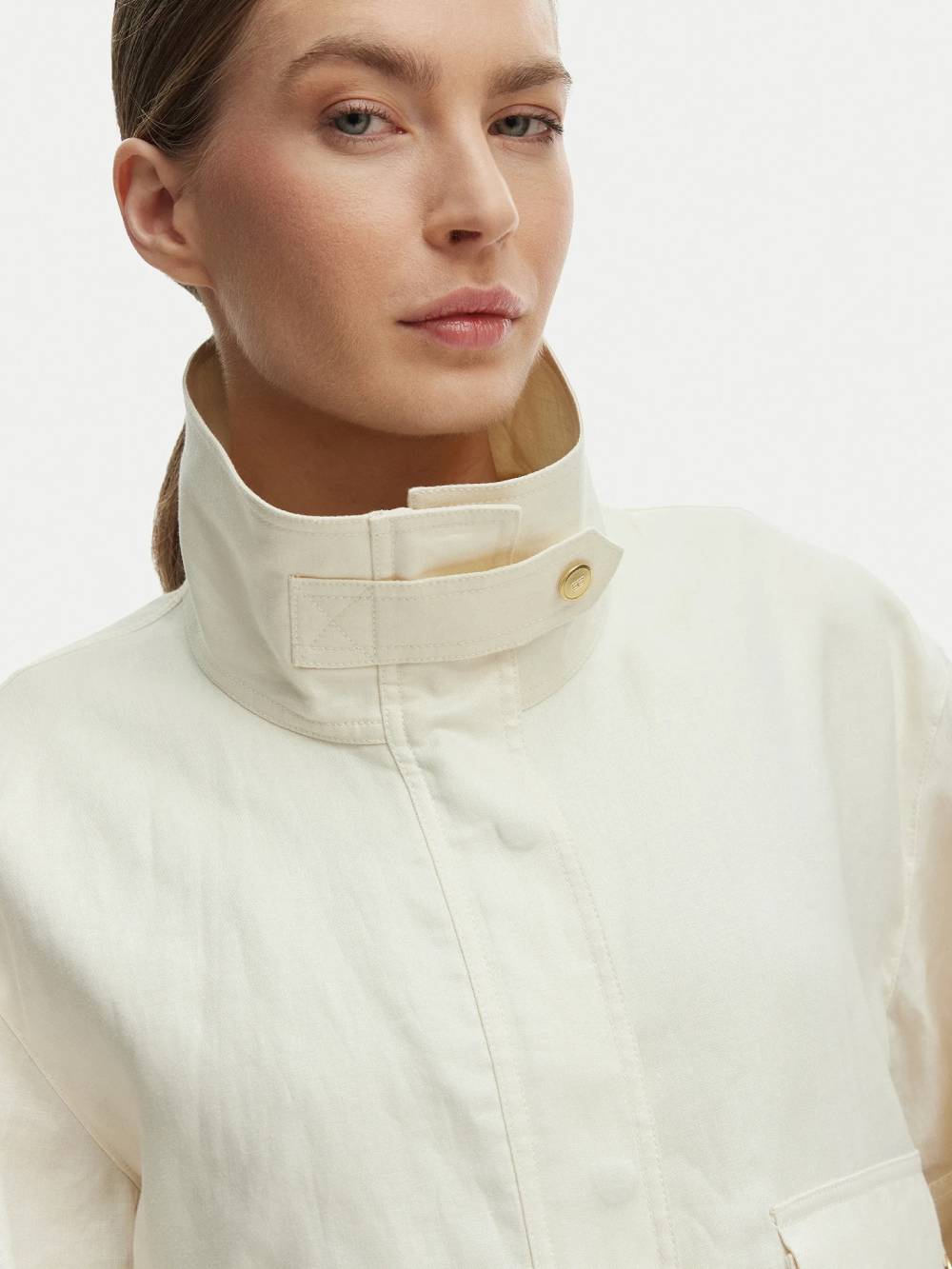 detail Tommy Hilfiger dámska ľanová bunda