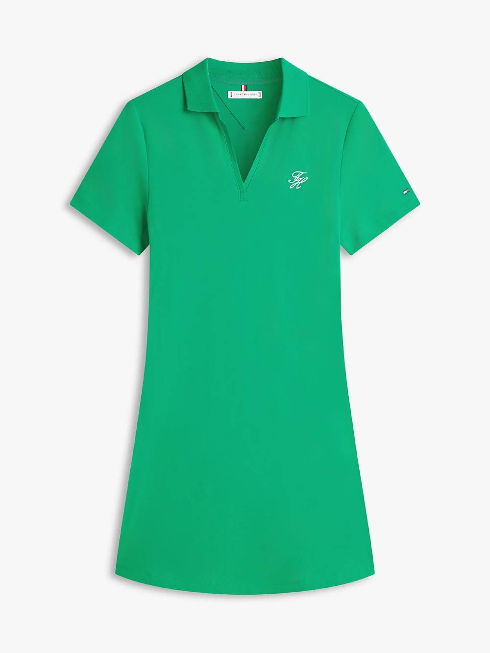 detail Tommy Hilfiger dámske zelené polo šaty