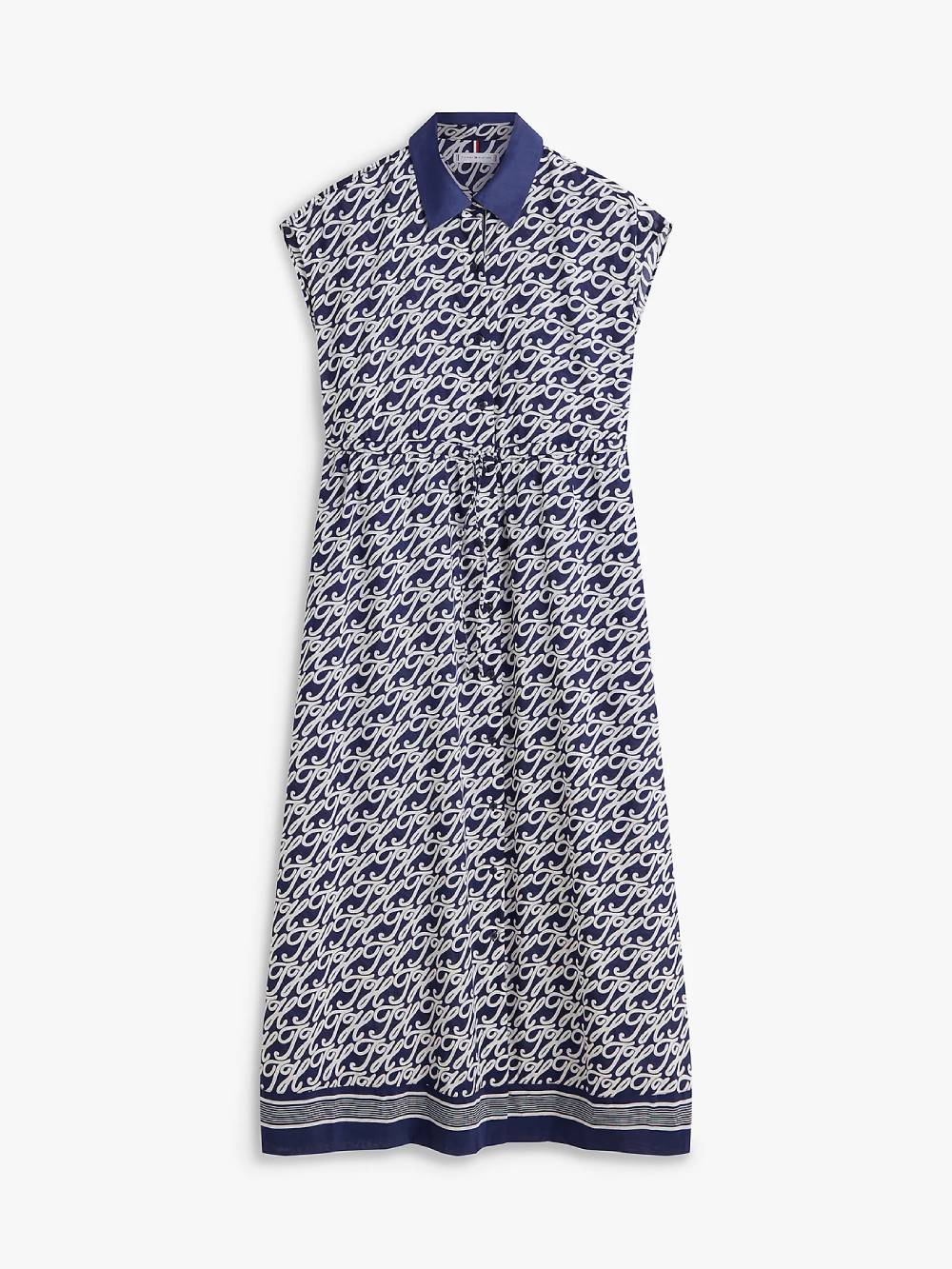 detail Tommy Hilfiger dámske tmavo modré košeľové šaty