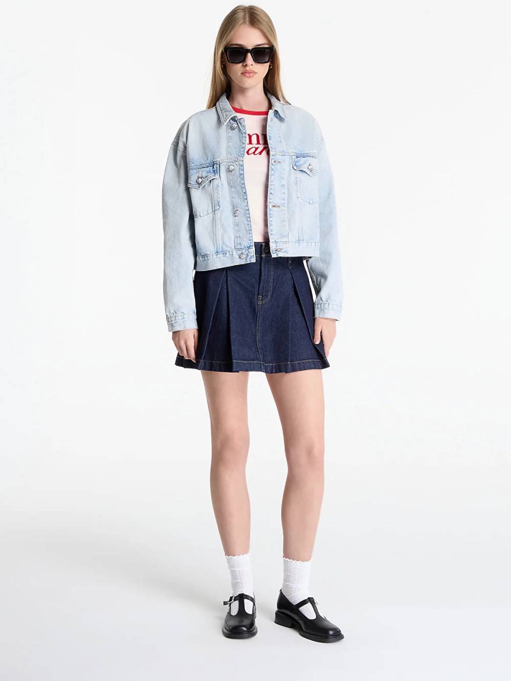 detail Tommy Hilfiger dámska modrá džínsová bunda